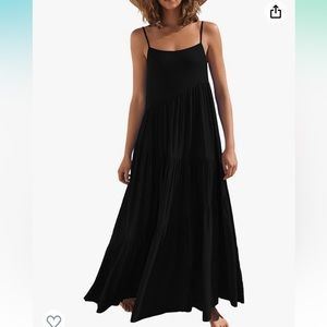 NWT Anrabess Summer Spaghetti Strap Dress Color Black Size Medium
